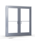 Commercial Storefront Double Doors Clear Aluminum ADA 10